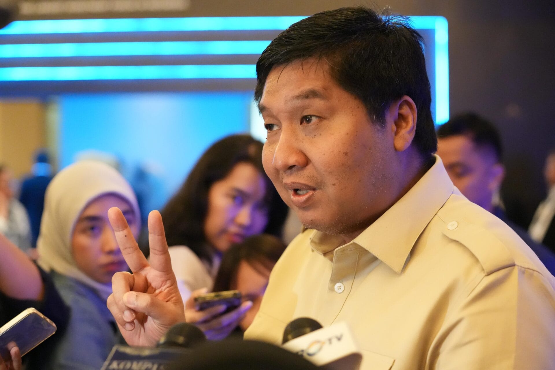 Menteri PKP saat menjawab media usai acara Mandiri Investment Forum ( pkp/ ristyan)