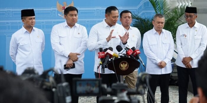 Menko AHY usai Ratas di Istana Negara (foto: pu )