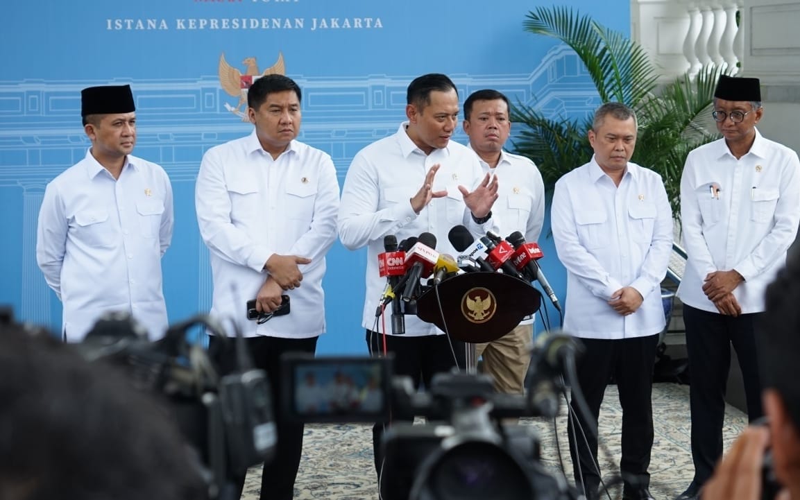 Menko AHY usai Ratas di Istana Negara (foto: pu )