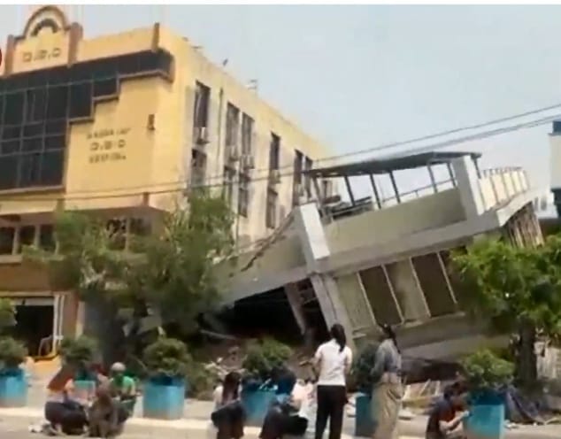 Foto : kota Sagaing Myanmar yg terdampak gempa ( foto: tangkapan layar video antara)