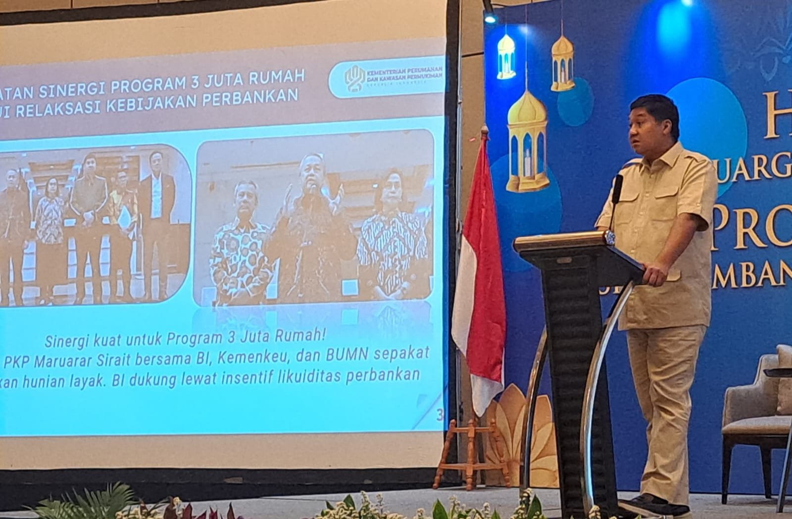 Menteri Ara dalam sambutan nya pada acara dengan para pengembang ( foto: birkom pkp/ Ristyan)
