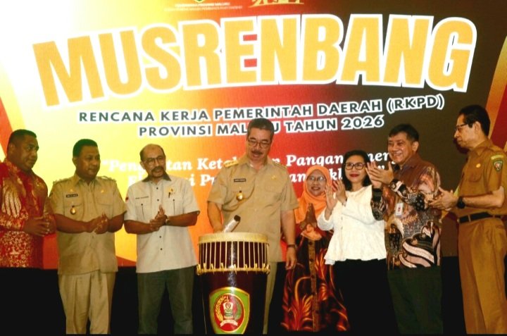 Gubernur Maluku Hendrik Lewerissa Membuka Musyawarah Perencanaan Pembangunan dan Rencana Kerja Pemerintah Daerah Maluku Tahun 2026 (foto : Istimewa)