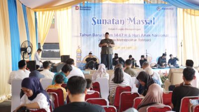 Jasamarga Metropolitan Tollroad bersama Badan Kerohanian Islam JMT Gelar Sunatan Massal (foto: jasamarga)