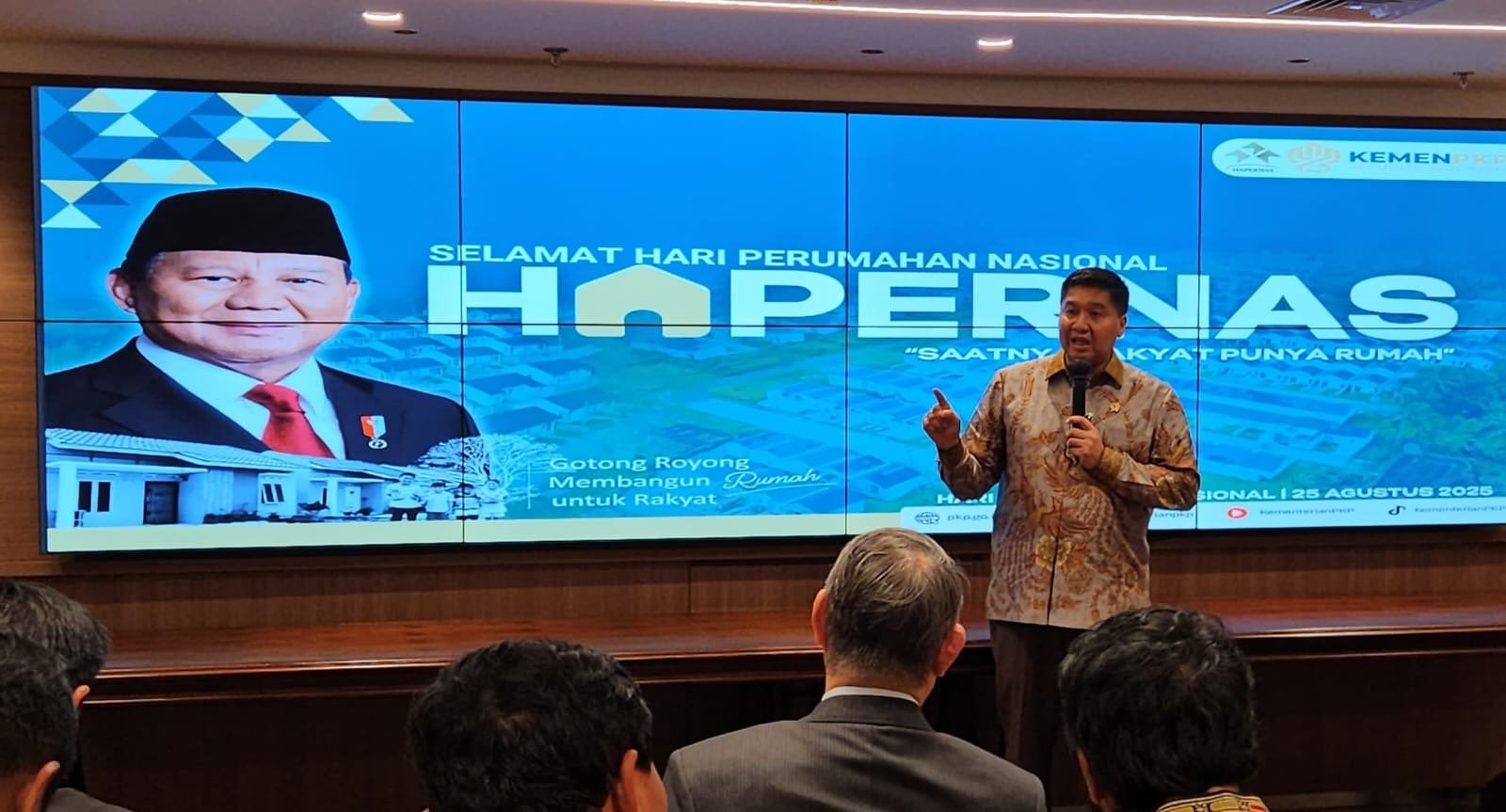 Menteri Ara saat memberikan sambutan pada Harpenas ke XVII di Kementerian PKP ( foto: tangkapan layar foto birkom pkp)