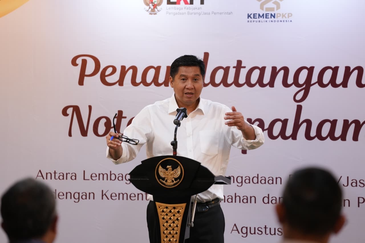 Menteri PKP sangat mengapresiasi dukungan LKPP terhadap program 3juta rumah (foto: birkom pkp)