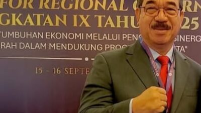 Gubernur Maluku Hendrik Lewerissa saat ikuti Forum Regiona' Evonomic Leadership (REL) angkatan IX tahun 2025 ( foto: diskominfo Promal)