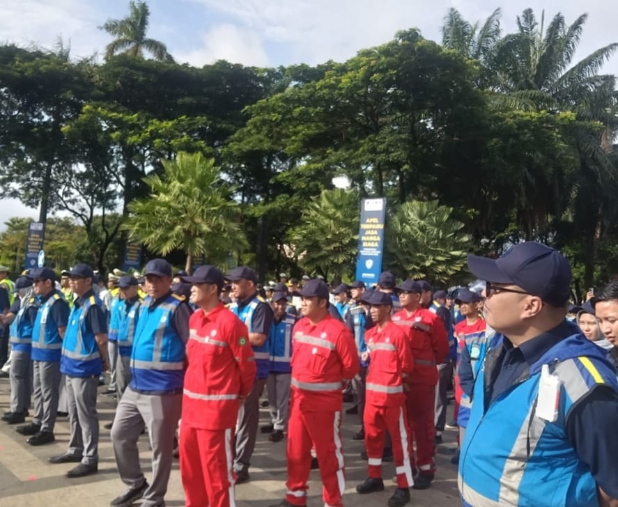 Apel terpadu Jasamarga Operasiona' libur Nataru di Taman Mini Indonesia Indah Jaktim (SPN/ dinda)