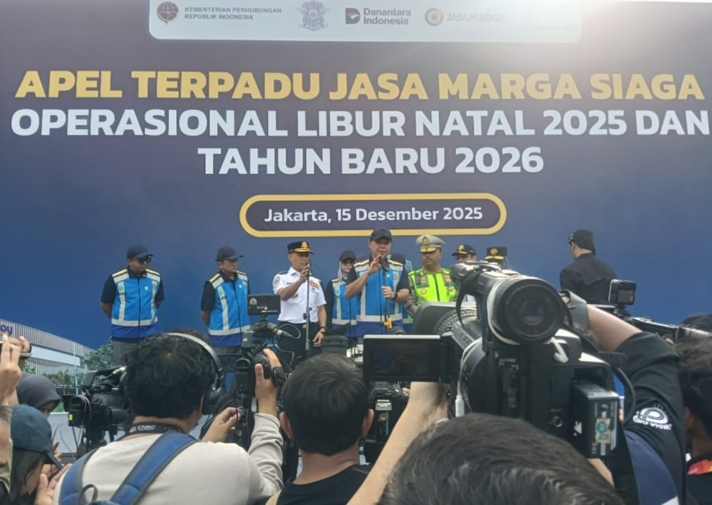 Jumpa Pers Bersama Dirut Jasamarga, Kakorlantas dan Dirjen Perhubjngan Darat, Aan Suhanan terkait persiapan libur Nataru ( SPN/ dinda)