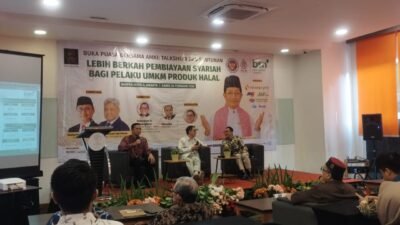 Talkshow pembiayaan syariah untuk penguatan UMKM produk halal dalam rangka Buka Puasa Bersama AMKI di Jakarta. (foto : Adinda/SPN)