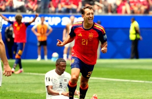 Euforia Peman Spanyol Ktika Mencetak Gol ke Gawang Austria (Foto : Istimewa)