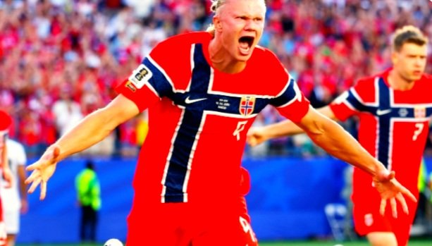 Erling Braut Haaland Pencetak Dua Gol ke Gawang Brasil (Foto : Istimewa)