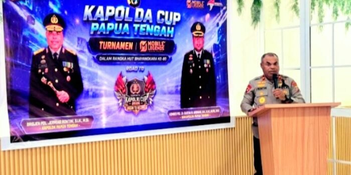 Kapolda Papua Tengah Brigjen Pol Jermias Rontini Membuka Turnamen Mobile Legends Kapolda Cup 2026 (Foto : Istimewa)