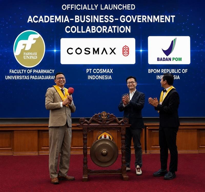 President Director PT COSMAX Indonesia Cheong Min-kyoung saat menjadi kuliah tamu di unpad (foto : cosmax)