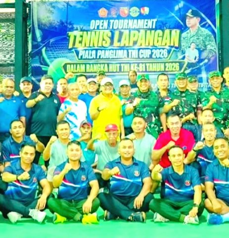 Tampil Impresif, Tim Tennis Kasdam XV/Pattimura Raih Juara 1 Piala Panglima TNI Cup 2026