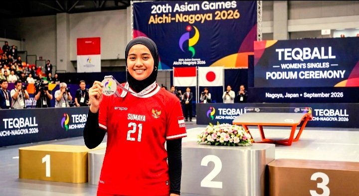 Screenshot_20260921-101902_WhatsApp Foto Ilustrasi, Kisah Sumaya, Atlet 21 Tahun Asal Riau dari Keluarga Sepak Takraw yang Ukir Sejarah Raih Eerak Teqball Pertama Indonesia di Asian Games 2026 Nagoya.