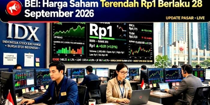 BEI Resmi Turunkan Batas Harga Saham Terendah Dari Rp50 Jadi Rp1 Per Saham Efektif 28 September 2026 Untuk Tingkatkan Price Discovery dan Likuiditas Pasar.
