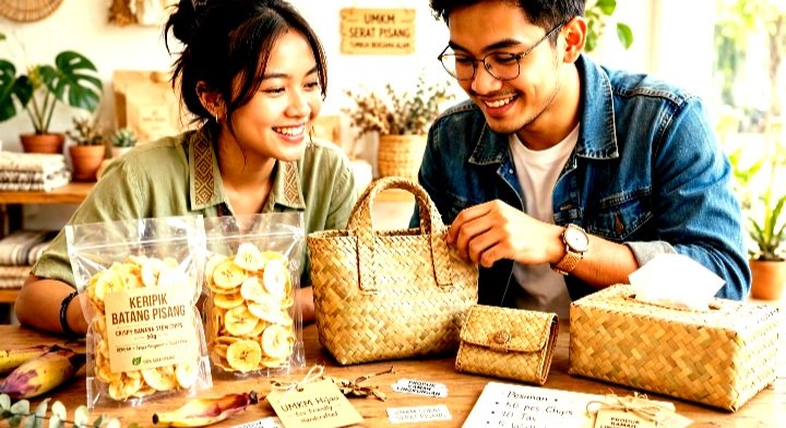 Manfaat Batang Pisang Kini Jadi Sumber Ekonomi Baru di Tangan Generasi Muda, Dari Keripik Gedebok Hingga Kerajinan Ekspor Bernilai Jutaan Rupiah.