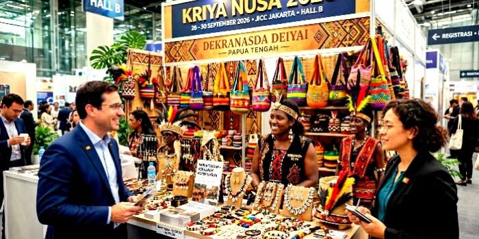 Screenshot_20260927-203405_WhatsApp Perdana Ikut Kriya Nusa 2026 di JICC, Kerajinan Noken dan Agiya Asal Deiyai Papua Tengah Dilirik Kedubes Spanyol dan Portugal. Dekranasda Deiyai Cetak Sejarah.