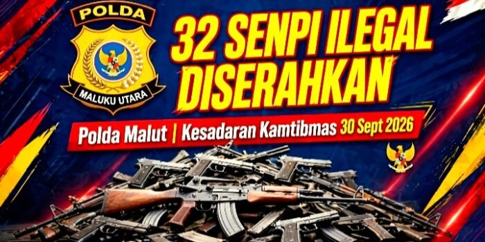 Polda Maluku Utara Terima 32 Senpi Ilegal dan 358 Amunisi Secara Sukarela Dari Masyarakat Halmahera dan Morotai. Kapolda Irjen Arif Budiman Apresiasi Kesadaran Kamtibmas. (Ilustrasi Senjata Ilegal)