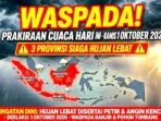 BMKG Rilis Prakiraan Cuaca Hari Ini Kamis 1 Oktober 2026. 3 Provinsi Siaga Hujan Lebat Disertai Petir.
