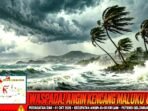 BMKG Ternate Keluarkan Peringatan Dini Angin Kencang Maluku Utara 1-7 Oktober 2026. 10 Wilayah Termasuk Ternate, Tidore, Morotai Diminta Waspada.