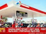 Resmi, Pertamina Patra Niaga Umumkan Harga BBM 1 Oktober 2026 Tidak Berubah. Pertalite Rp10.000, Biosolar Rp6.800, Pertamax Rp15.950.