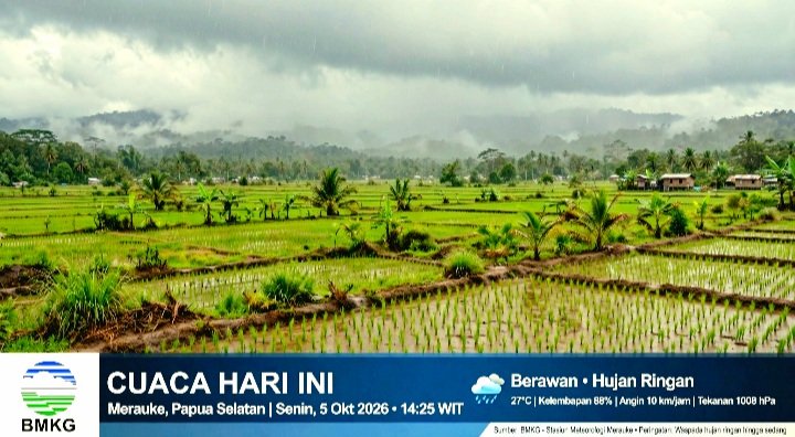 Screenshot_20261005-112240_WhatsApp BMKG Prakirakan Cuaca Indonesia Hari Ini 5 Oktober 2026 Didominasi Hujan Ringan Hingga Berawan.