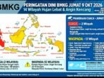Screenshot_20261009-100512_WhatsApp BMKG Prakirakan Hujan Guyur Mayoritas Indonesia Jumat 9 Oktober 2026, Sumut dan Bengkulu Siaga Hujan Sangat Lebat, 12 Wilayah Waspada.