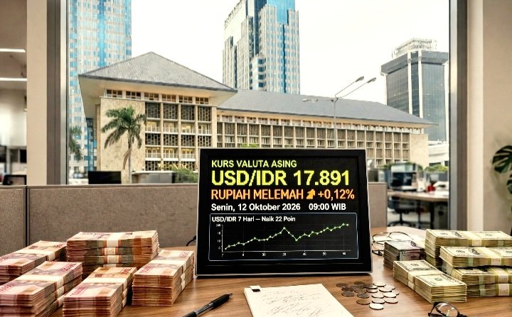 Screenshot_20261012-080418_WhatsApp Nilai Tukar Rupiah Terhadap Dolar AS Hari Ini 12 Oktober 2026 di Rp17.891. JISDOR Rp17.884, Proyeksi Rp17.850-Rp17.950.