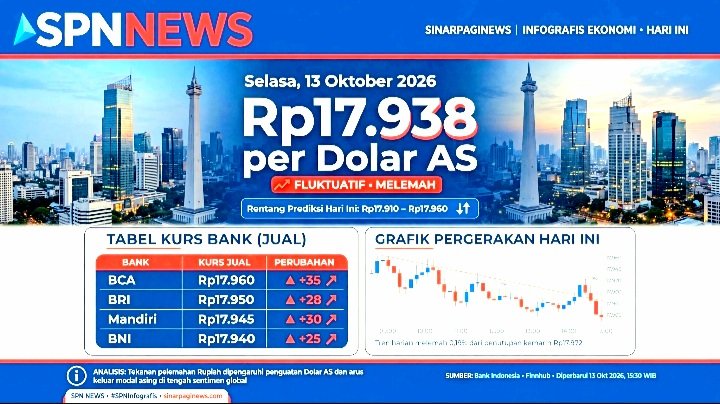 Screenshot_20261013-104000_WhatsApp Nilai Tukar Rupiah Terhadap Dolar AS Hari Ini Selasa 13 Oktober 2026 Diprediksi Fluktuatif Melemah di Rentang Rp17.910-Rp17.960.