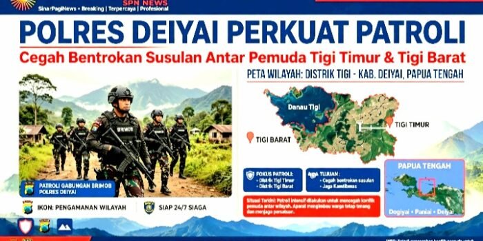 Polres Deiyai bersama Brimob Polda Papua Tengah Perkuat Patroli Gabungan Cegah Bentrokan Susulan Antar Pemuda Tigi Timur dan Tigi Barat. Situasi Kini Kondusif.