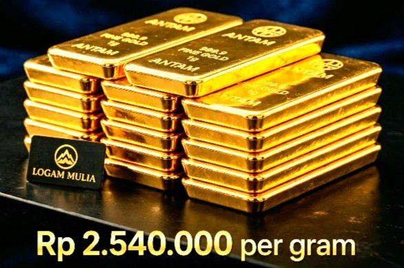 Screenshot_20261026-091734_WhatsApp Harga emas Antam hari ini Senin 26 Oktober 2026 Rp 2.540.000 per gram, buyback Rp 2.335.000. Cek daftar pecahan 0,5 gram hingga 100 gram di sini.