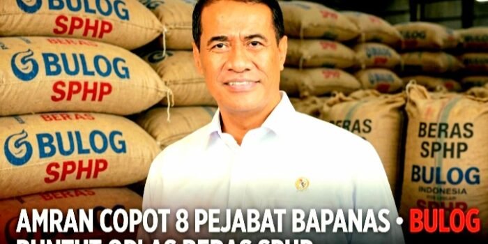 Mentan Amran Sulaiman Copot 8 Pejabat Bapanas Bulog Kamis 29 Okt 2026 Buntut Oplos Beras SPHP. 10 Pejabat Diperiksa, 2 Peringatan, 9 Swasta Diproses 1 Tersangka. Beras Subsidi Rp12.500 Dijual Rp17.000.