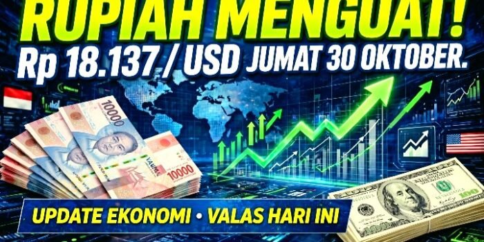 Nilai Tukar Rupiah Hari Ini 30 Oktober 2026 Menguat ke Rp 18.137 - Belum Tembus 19 Ribu