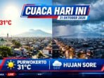 Prakiraan cuaca Banyumas Purwokerto hari ini Sabtu 31 Oktober 2026 panas terik siang UV Extreme hujan sore malam.