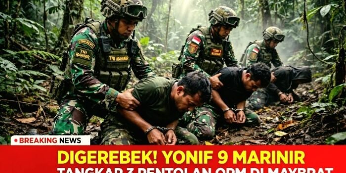 Satgas Yonif 9 Marinir TNI Tangkap Komandan Batalyon OPM Matius Aisasior Beserta Wakilnya Yeremias Aisasior di Kampung Franeway Maybrat Papua Barat Daya.